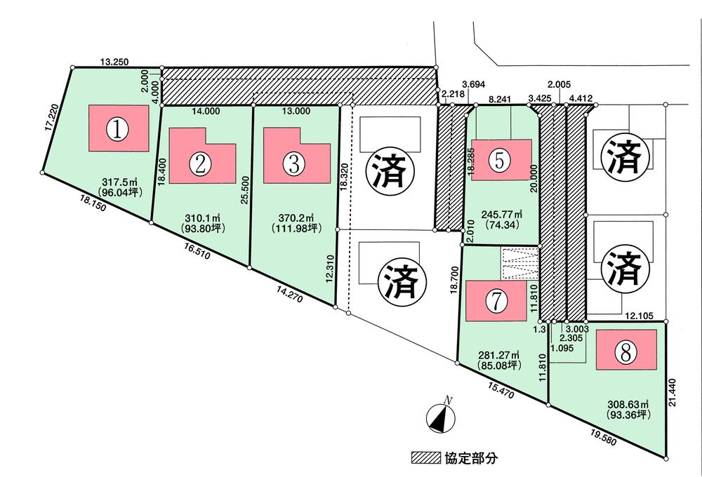 Compartment figure. Land price 10 million yen, Land area 308.63 sq m