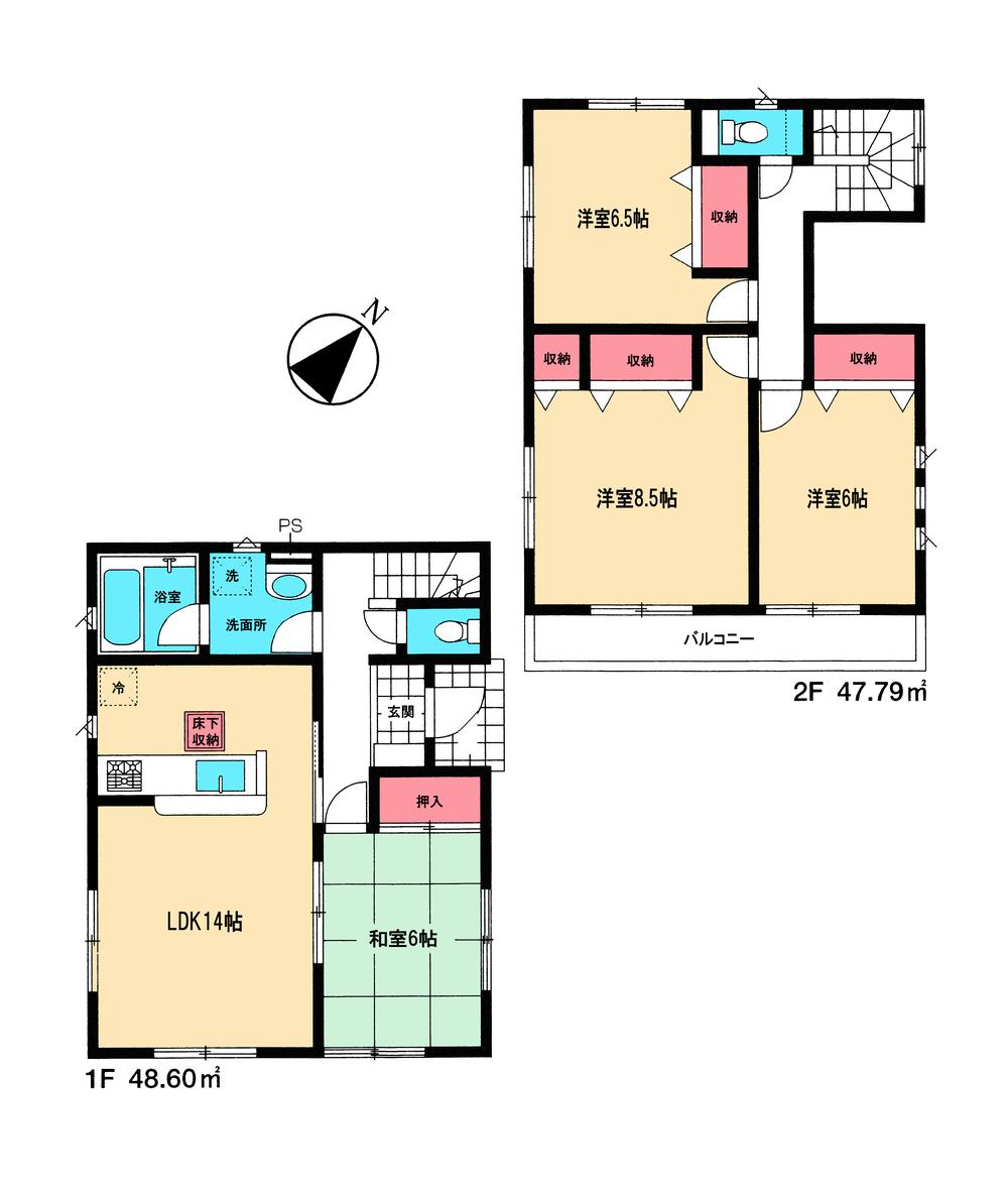 Floor plan. 28.8 million yen, 4LDK, Land area 110.71 sq m , Building area 96.39 sq m