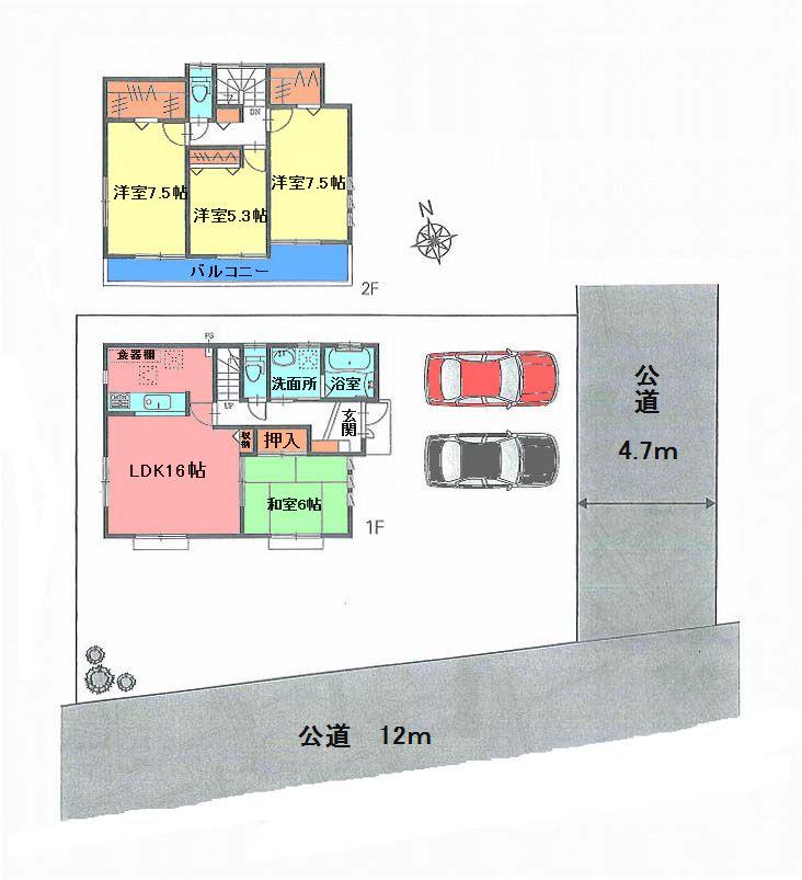 Floor plan. 25,800,000 yen, 4LDK, Land area 200.05 sq m , Building area 103.09 sq m