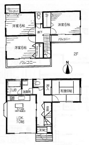 Floor plan. 14.8 million yen, 4LDK, Land area 97.59 sq m , Building area 86.11 sq m