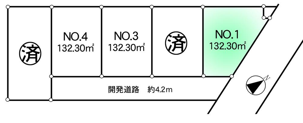 Compartment figure. Land price 18,800,000 yen, Land area 132.3 sq m