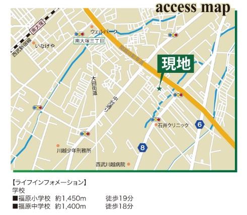 Local guide map. Car navigation system setting "Kawagoe Imafuku 2001-6"