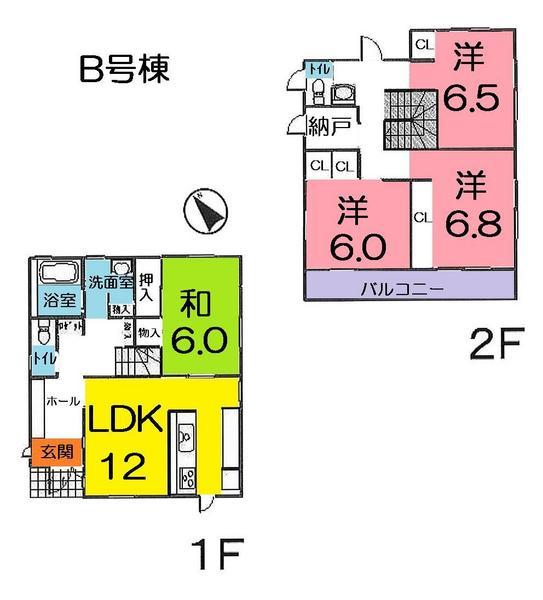 Floor plan. 28.8 million yen, 4LDK + S (storeroom), Land area 132.29 sq m , Building area 101.02 sq m