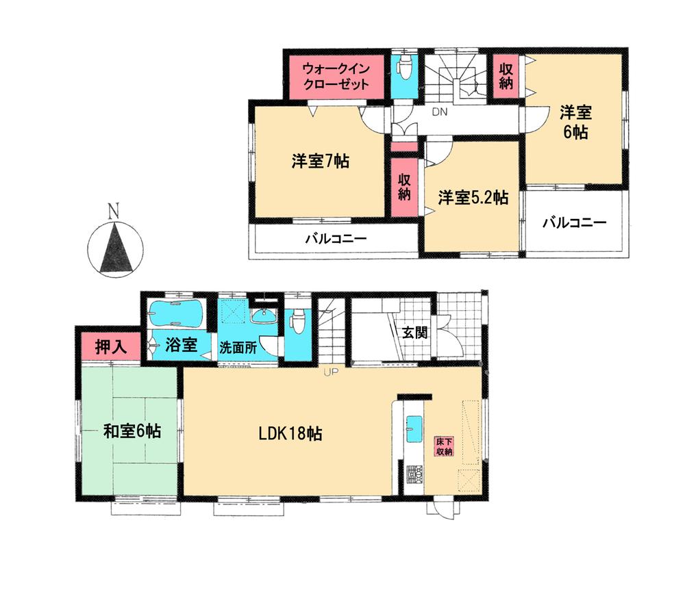 Floor plan. 23.8 million yen, 4LDK, Land area 172.77 sq m , Building area 99.78 sq m
