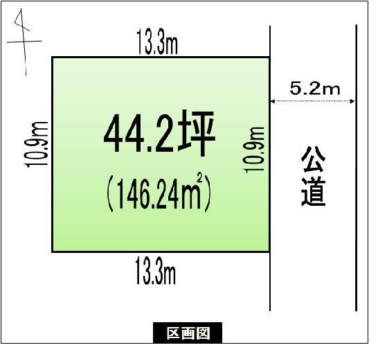 Compartment figure. Land price 19.5 million yen, Land area 146.24 sq m
