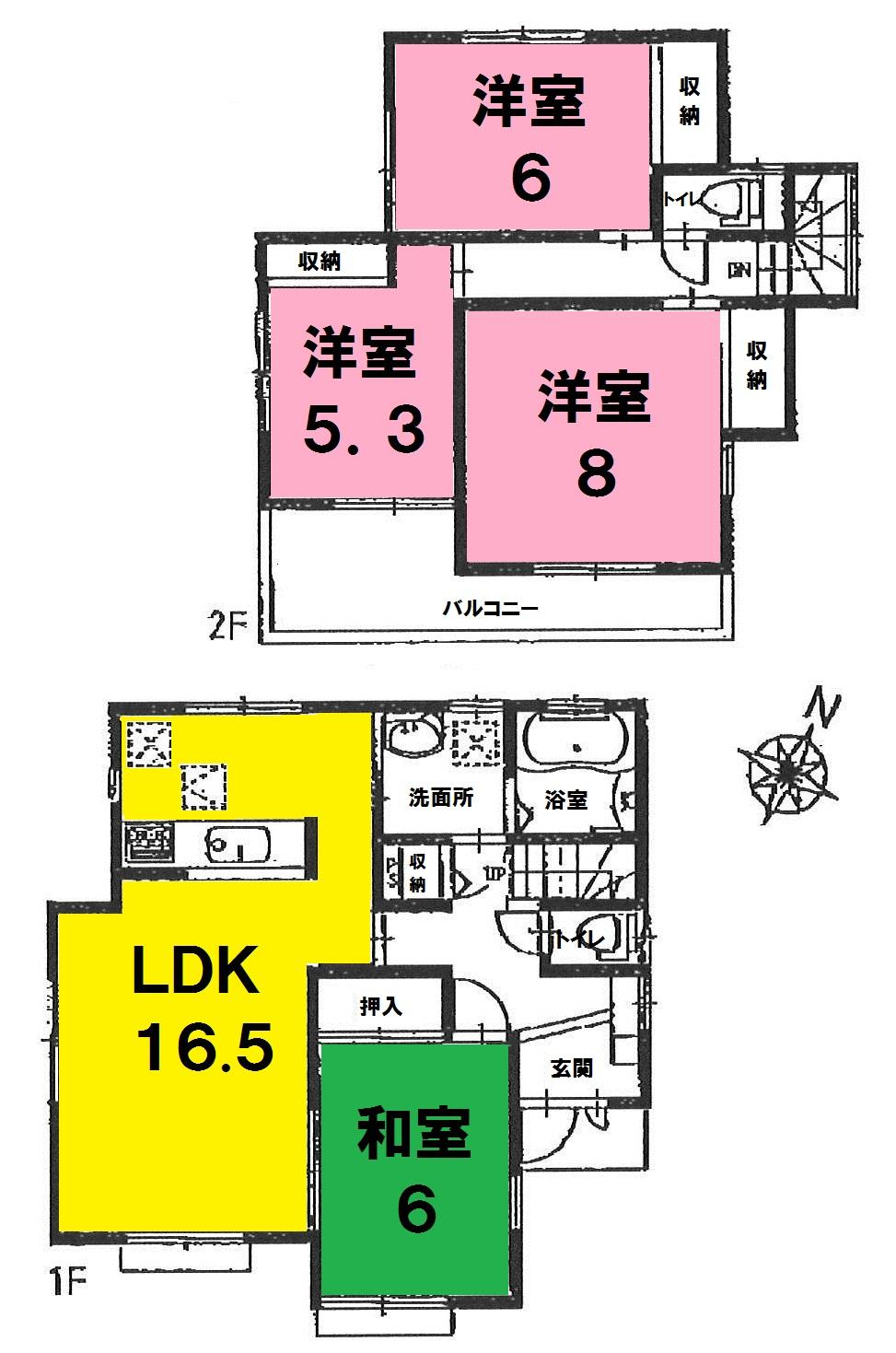 Floor plan. 33,800,000 yen, 4LDK, Land area 176.06 sq m , Building area 100.19 sq m