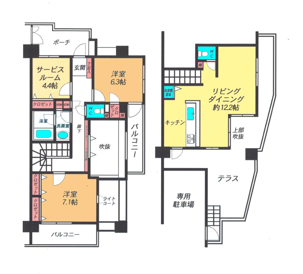 Floor plan. 3LDK, Price 26.5 million yen, Occupied area 88.12 sq m , Balcony area 11.35 sq m floor plan