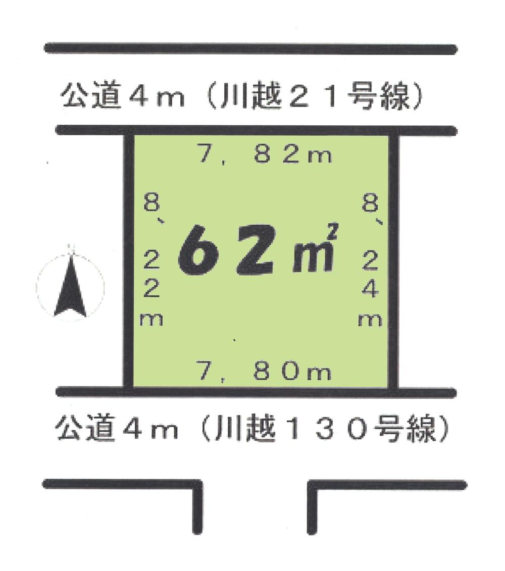 Compartment figure. Land price 6.3 million yen, Land area 62 sq m compartment view