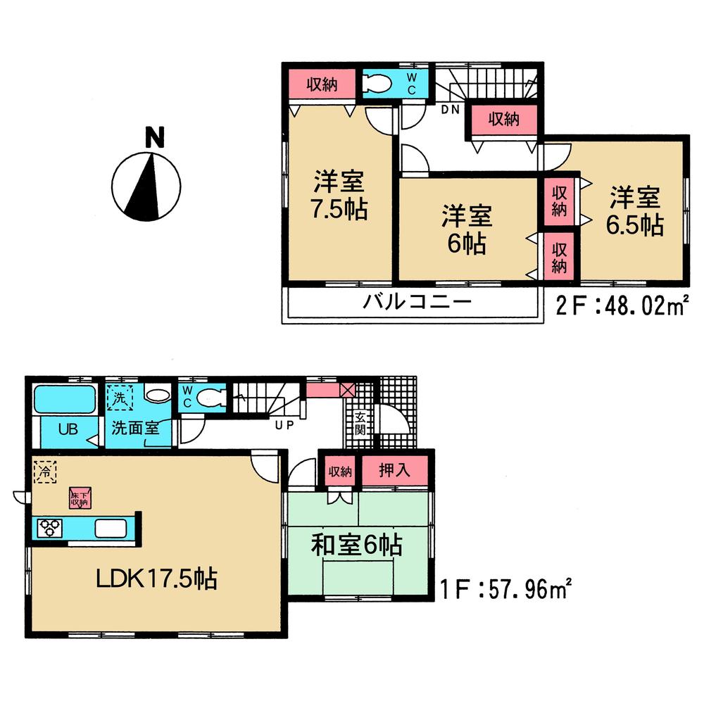 Floor plan. 25,800,000 yen, 4LDK, Land area 186.22 sq m , Building area 105.98 sq m