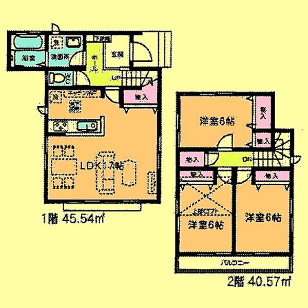 Floor plan. Price 24,800,000 yen, 3LDK, Land area 108.24 sq m , Building area 86.11 sq m