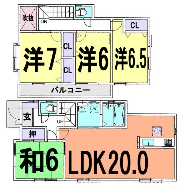 Floor plan. 21,800,000 yen, 4LDK, Land area 228.84 sq m , Building area 105.98 sq m