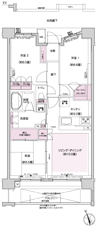 Floor: 3LDK, occupied area: 70.82 sq m