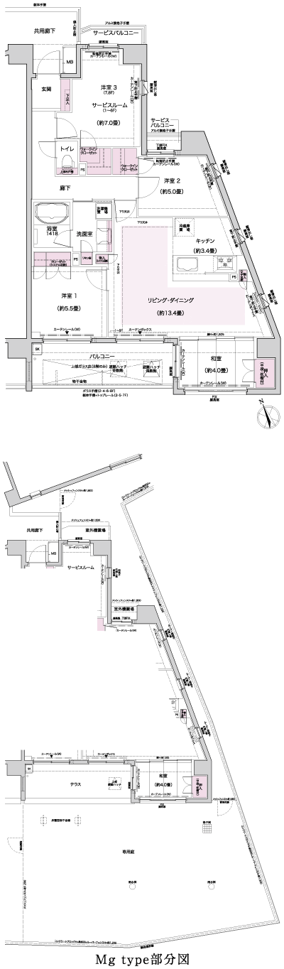 Floor: 3LDK + S, the occupied area: 86.74 sq m