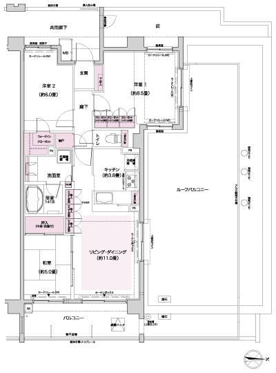 Floor: 3LDK, occupied area: 77.42 sq m