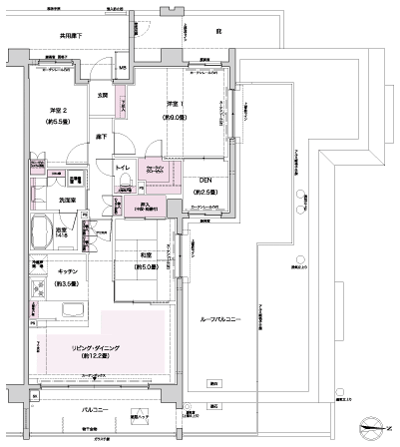 Floor: 3LDK + DEN, occupied area: 81.71 sq m