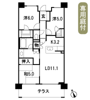 Floor: 3LDK, occupied area: 70.46 sq m