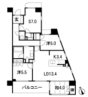 Floor: 3LDK + S (2 ~ 6th floor), 4LDK(7 ・ 8 floor), the occupied area: 86.74 sq m