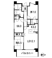 Floor: 2LDK + S (2 ~ 5th floor) ・ 3LDK (6 floor), the occupied area: 77.31 sq m