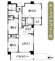 Floor: 3LDK + DEN, the area occupied: 88.6 sq m