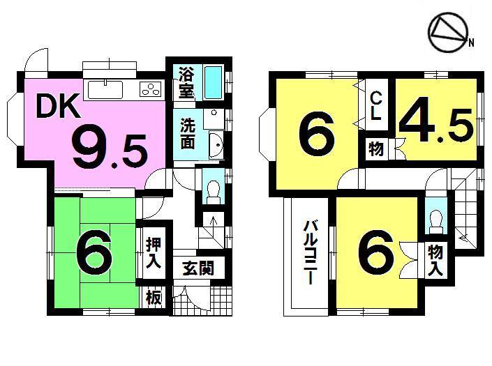 Floor plan. 15.8 million yen, 4DK, Land area 76.69 sq m , Building area 78.66 sq m