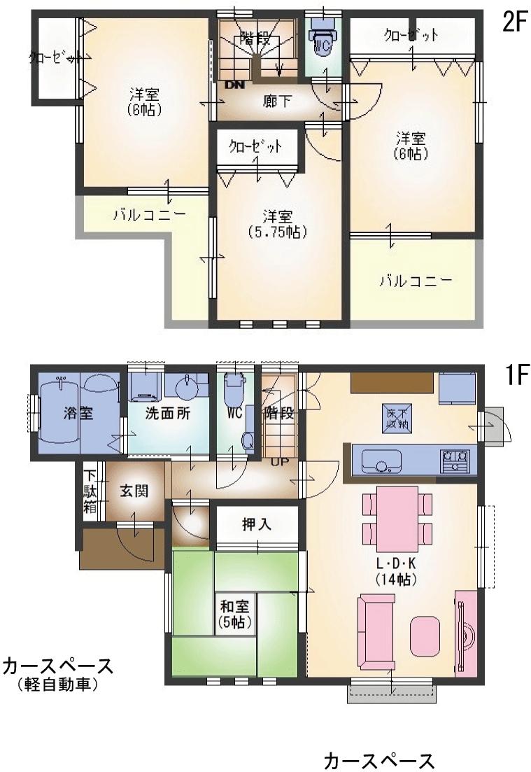 Floor plan. 23.8 million yen, 4LDK, Land area 109.05 sq m , Building area 89.43 sq m