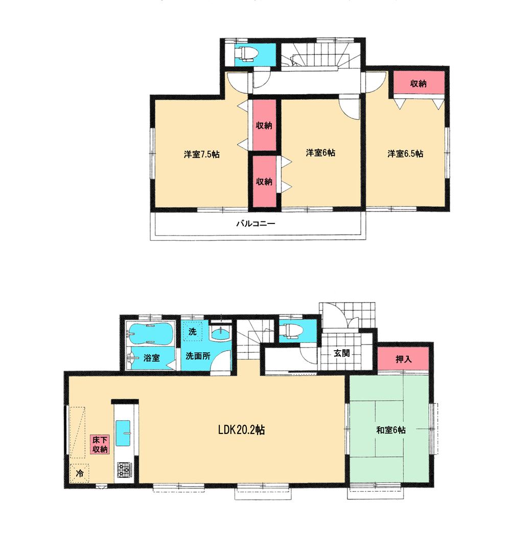 Floor plan. 22,800,000 yen, 4LDK, Land area 219.37 sq m , Building area 104.33 sq m