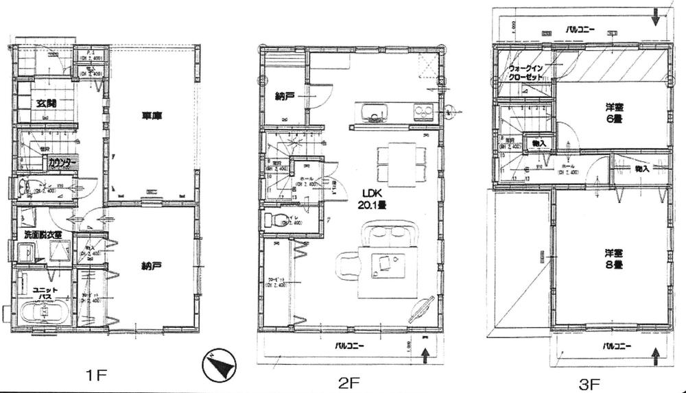 Floor plan. 27,800,000 yen, 3LDK + 2S (storeroom), Land area 80.64 sq m , Building area 127.51 sq m