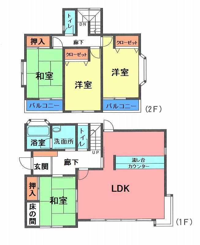 Floor plan. 20.8 million yen, 4LDK, Land area 132.35 sq m , Building area 105.98 sq m