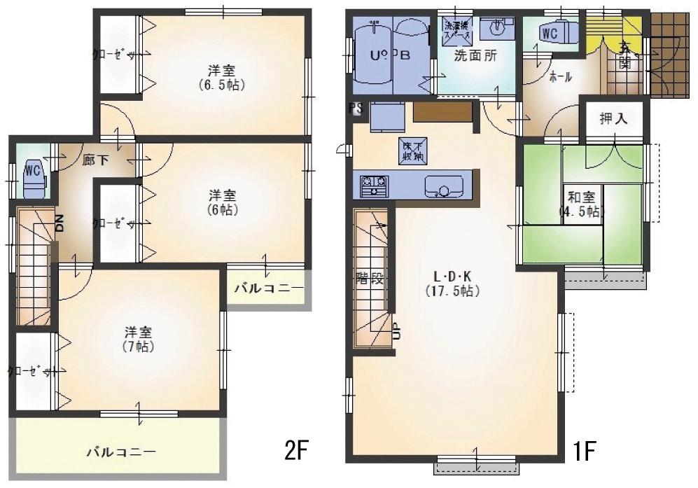 Floor plan. 32,800,000 yen, 4LDK, Land area 103.39 sq m , Building area 97.71 sq m