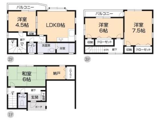 Floor plan. 16.4 million yen, 4LDK, Land area 63.04 sq m , Building area 100.79 sq m floor plan