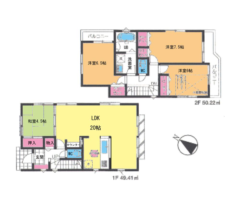 Floor plan. (9 Building), Price 25,800,000 yen, 4LDK, Land area 136.12 sq m , Building area 99.63 sq m