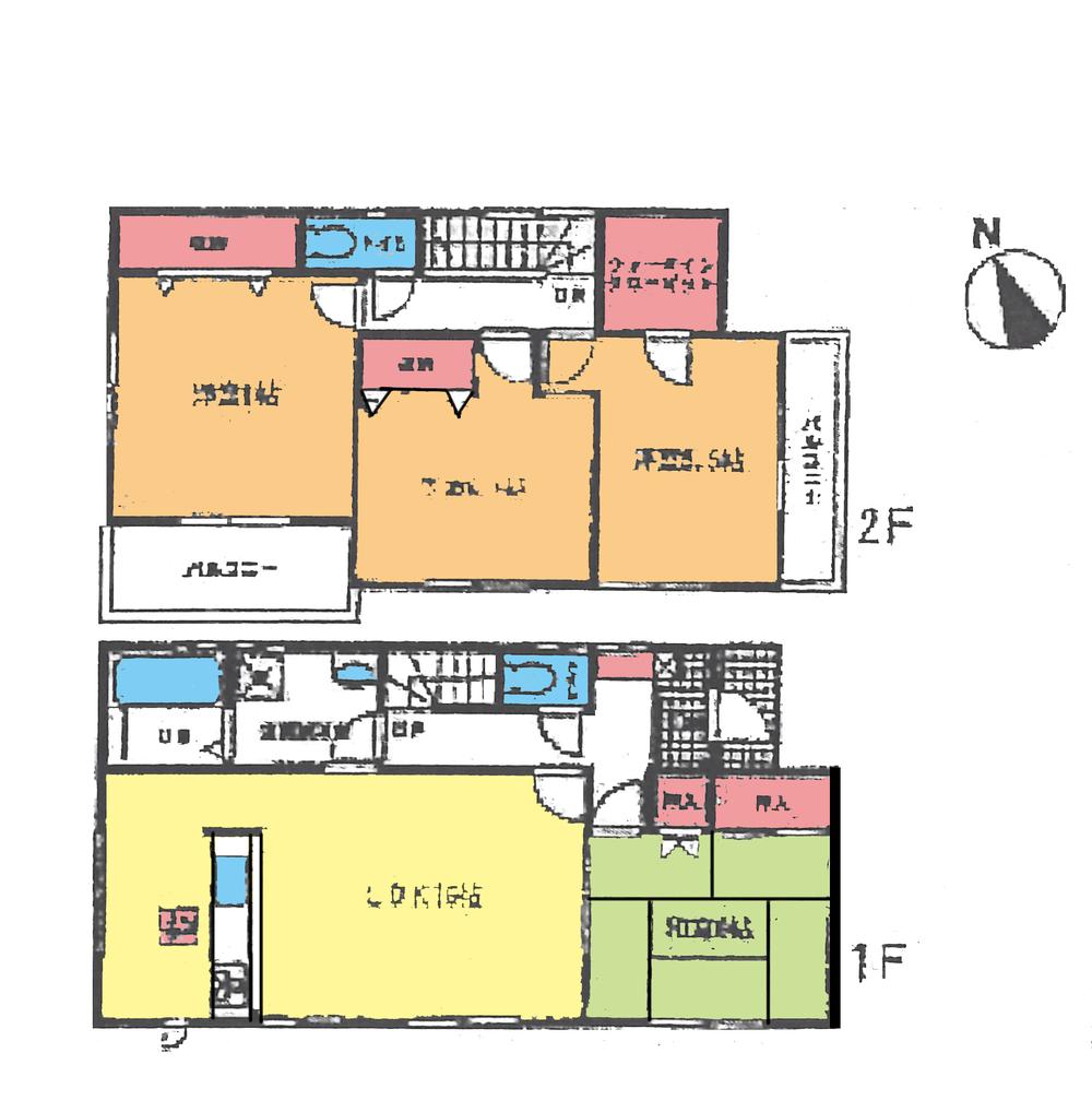 Floor plan. (1 Building), Price 34,800,000 yen, 4LDK, Land area 170.26 sq m , Building area 105.99 sq m