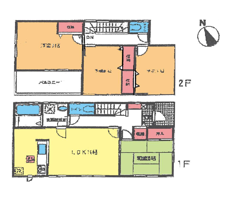 Floor plan. (Building 2), Price 34,800,000 yen, 4LDK, Land area 170.26 sq m , Building area 105.15 sq m