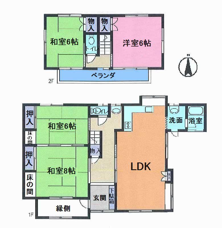 Floor plan. 18.9 million yen, 4LDK, Land area 198.58 sq m , Building area 108.47 sq m