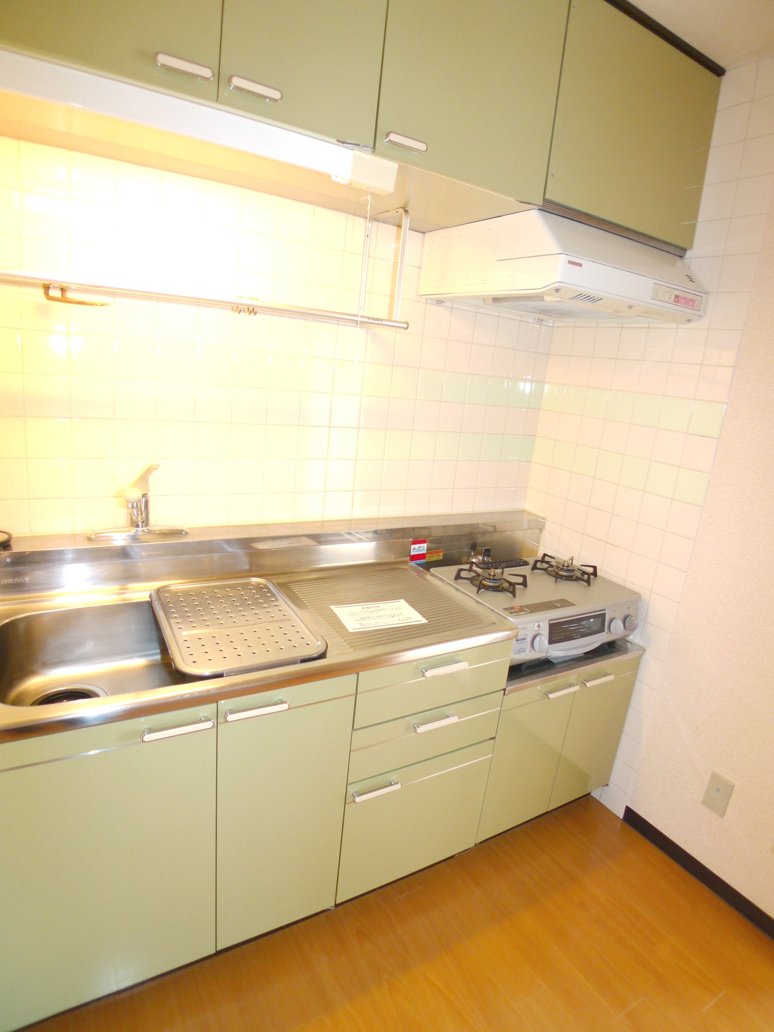 Kitchen. Two-burner gas stove installation Allowed