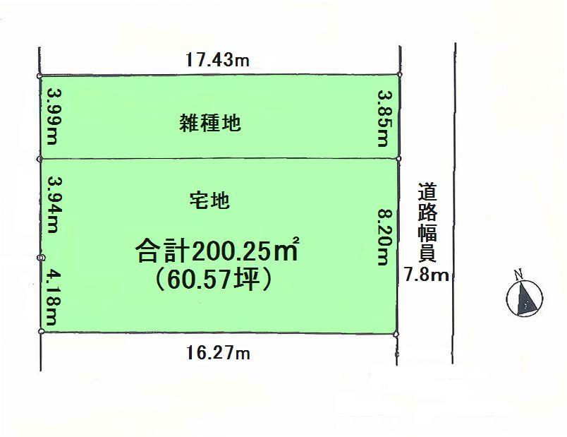 Compartment figure. Land price 13.8 million yen, Land area 200.25 sq m