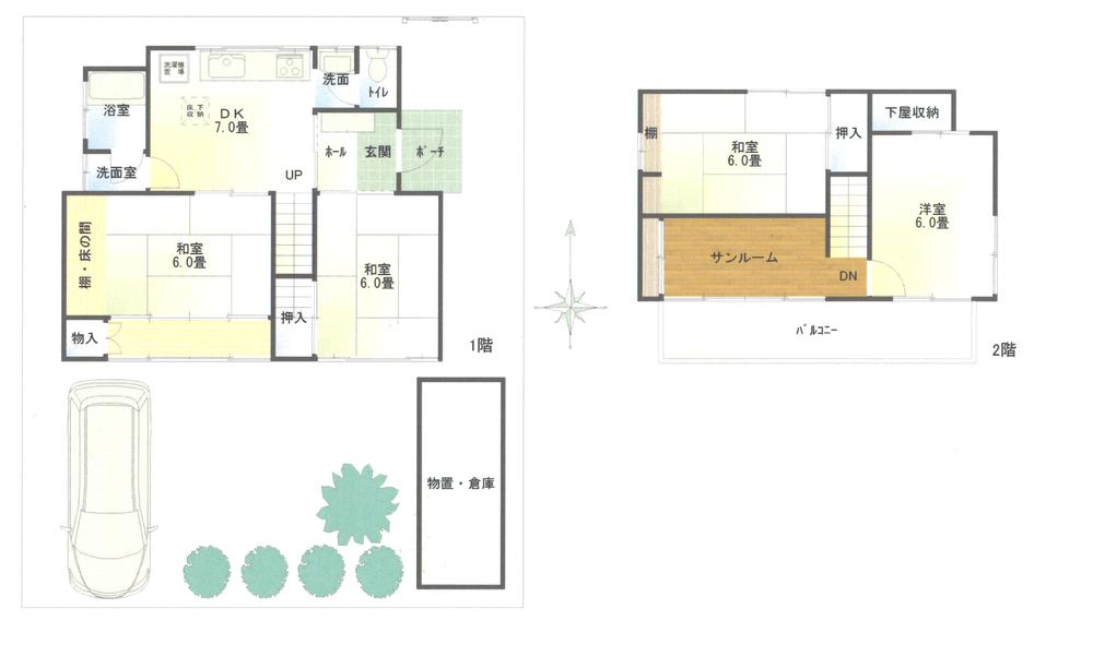 Floor plan. 25 million yen, 4DK, Land area 142.94 sq m , Building area 85.4 sq m floor plan