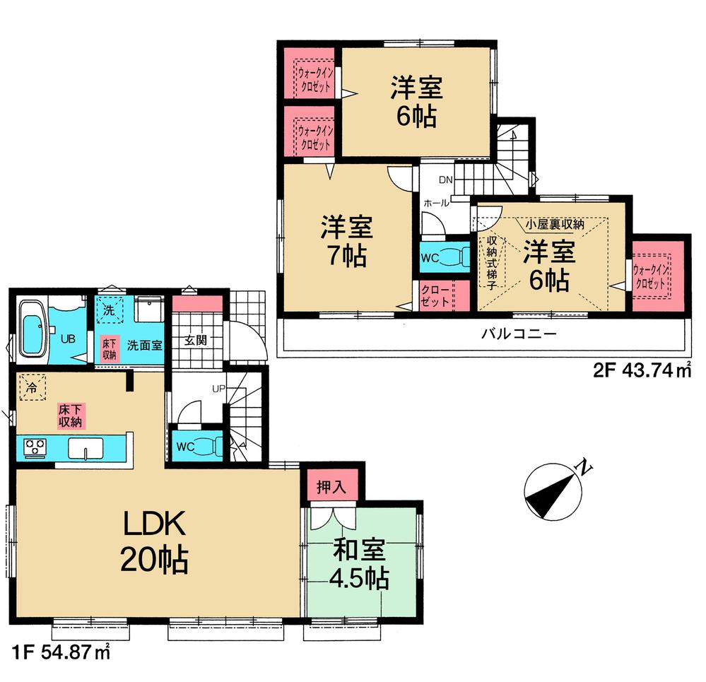 Floor plan. 28.8 million yen, 4LDK, Land area 101.4 sq m , Building area 98.61 sq m