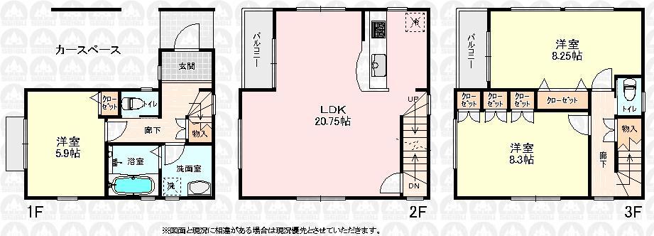 Floor plan. 25,800,000 yen, 3LDK, Land area 61.04 sq m , Building area 109.32 sq m floor plan