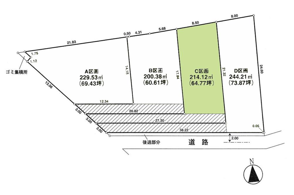 Compartment figure. Land price 11.8 million yen, Land area 214.12 sq m