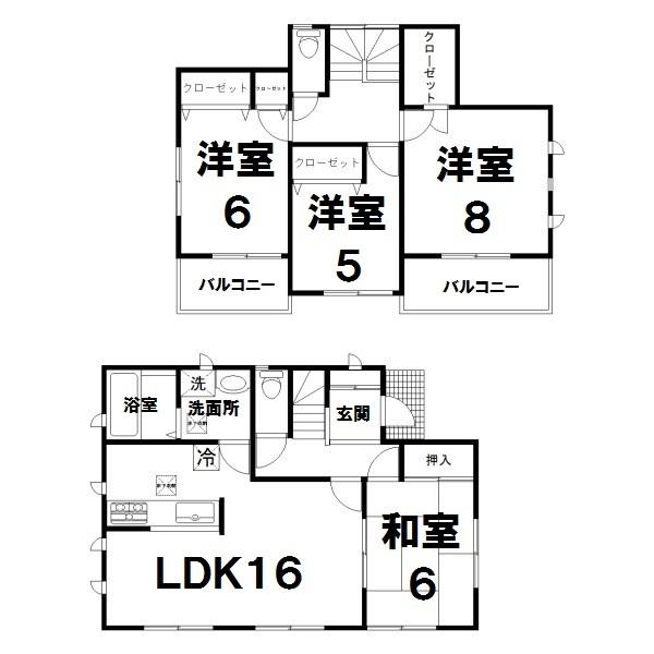 Floor plan. 35,800,000 yen, 4LDK, Land area 124.97 sq m , Building area 99.36 sq m