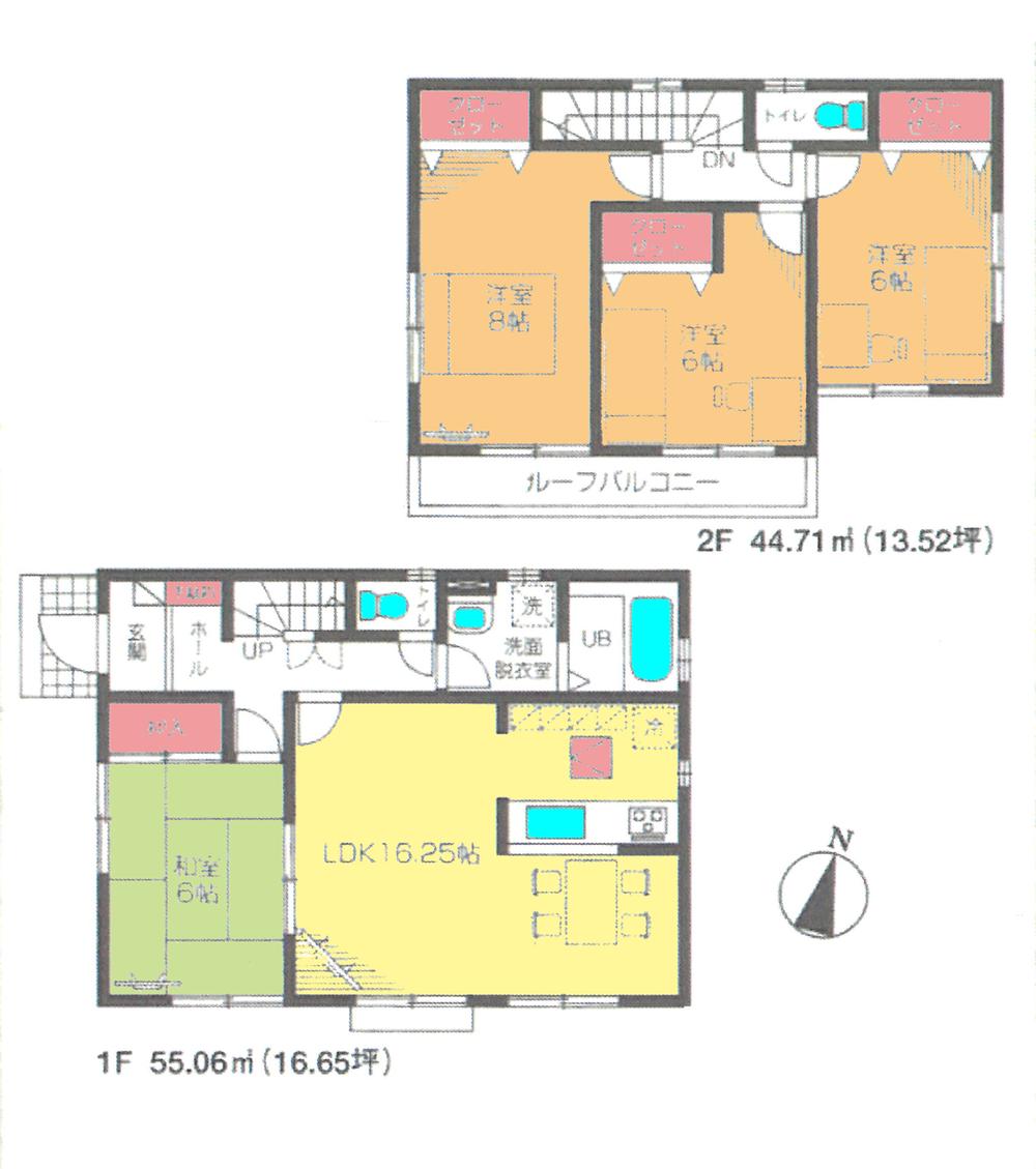 Floor plan. (Building 2), Price 25,800,000 yen, 4LDK, Land area 274.77 sq m , Building area 99.77 sq m