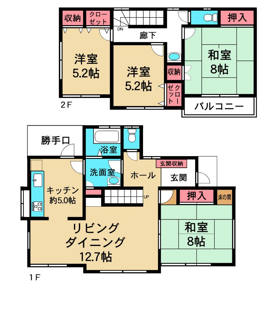 Floor plan. 27,800,000 yen, 4LDK, Land area 173.3 sq m , Building area 108.47 sq m