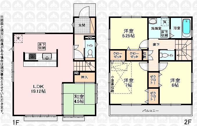 Floor plan. 33,800,000 yen, 4LDK, Land area 120 sq m , Building area 96.59 sq m floor plan