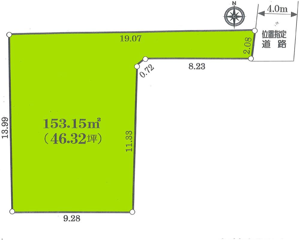 Compartment figure. Land price 7.5 million yen, Land area 153.15 sq m