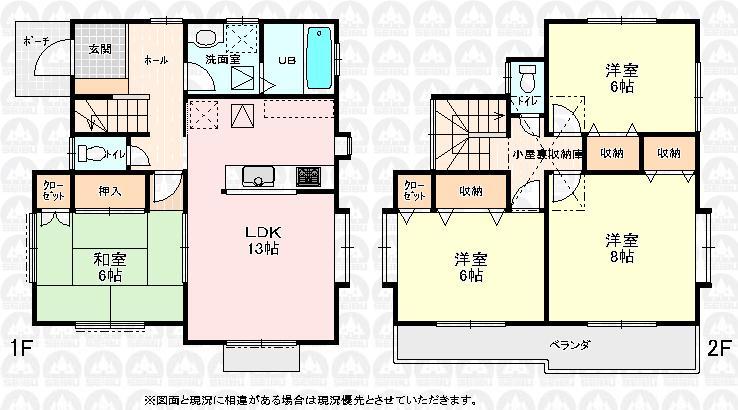 Floor plan. 15.3 million yen, 4LDK, Land area 103 sq m , Building area 96.88 sq m