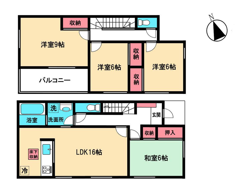 Floor plan. 34,800,000 yen, 4LDK, Land area 170.26 sq m , Building area 105.15 sq m