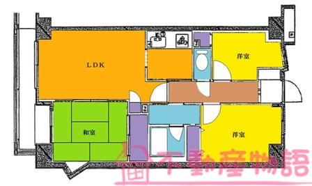 Floor plan. 3LDK, Price 8.9 million yen, Occupied area 61.11 sq m , Balcony area 6.22 sq m