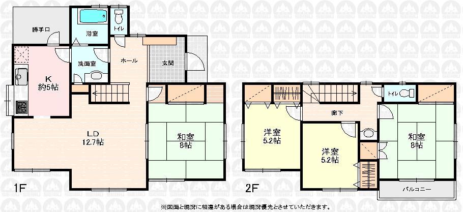 Floor plan. 27,800,000 yen, 4LDK, Land area 173.3 sq m , Building area 108.47 sq m