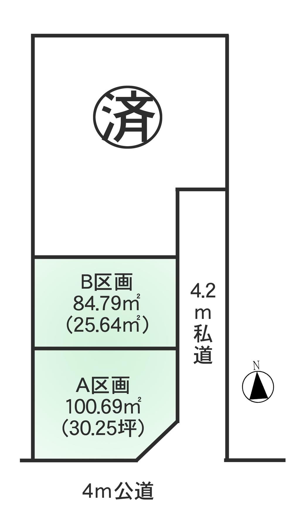 Compartment figure. Land price 23,300,000 yen, Land area 84.79 sq m